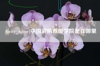 开平中国消防救援学院是在哪里