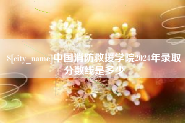 开平中国消防救援学院2024年录取分数线是多少