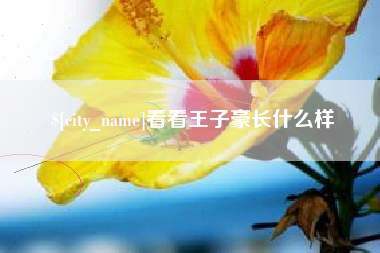 开平看看王子豪长什么样