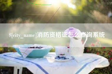 开平消防资格证怎么查询系统
