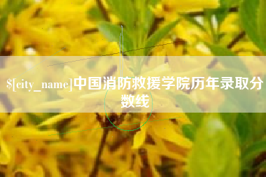 开平中国消防救援学院历年录取分数线