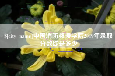 开平中国消防救援学院2019年录取分数线是多少