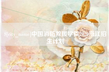 开平中国消防救援学院2020浙江招生计划