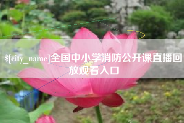 开平全国中小学消防公开课直播回放观看入口