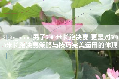 开平男子5000米长跑决赛-更是对5000米长跑决赛策略与技巧完美运用的体现