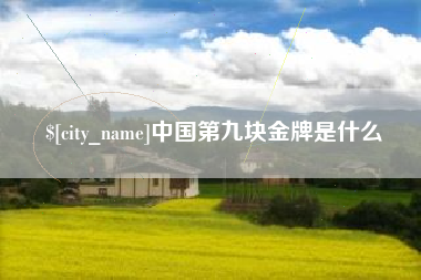 开平中国第九块金牌是什么