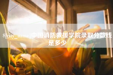 开平中国消防救援学院录取分数线是多少