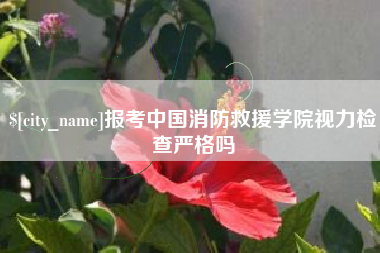 开平报考中国消防救援学院视力检查严格吗